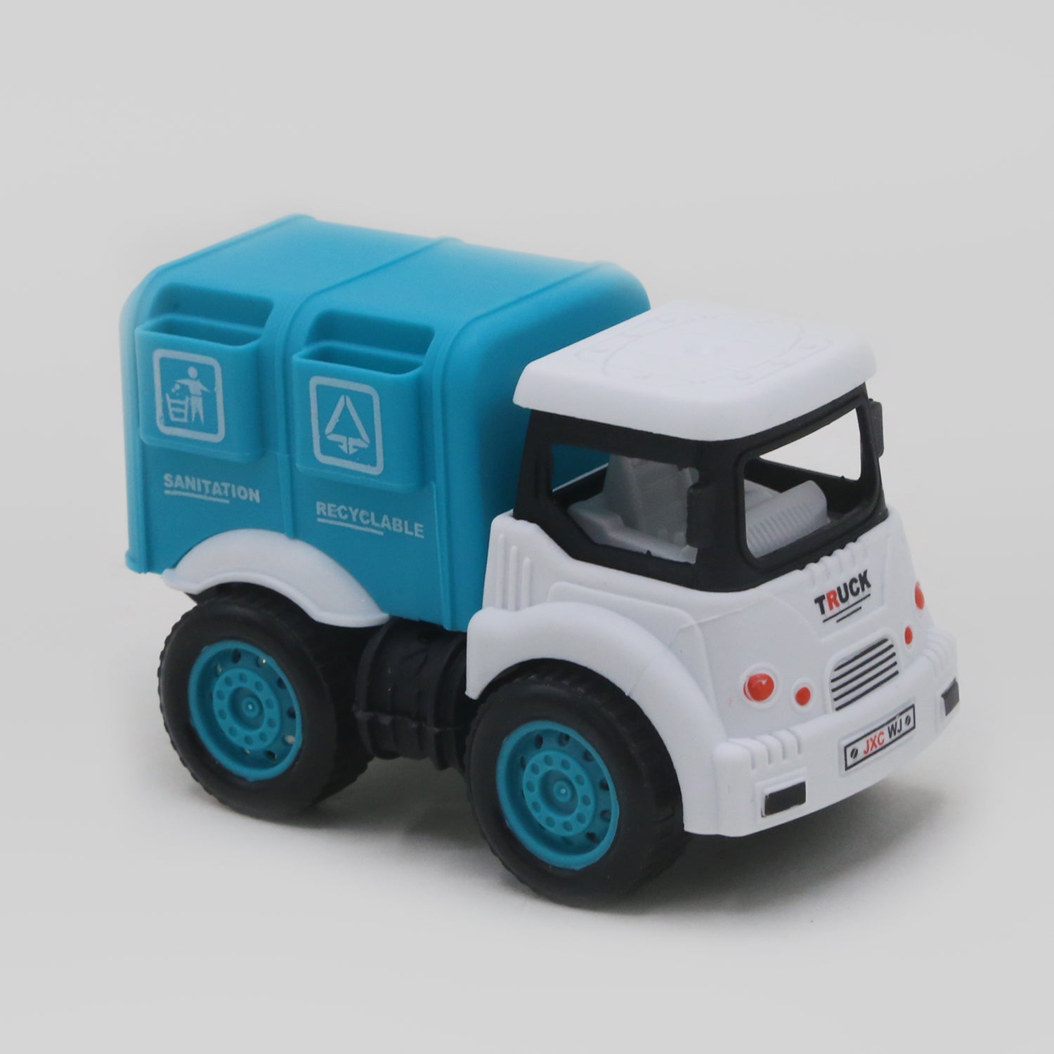 Pull Back Trash Truck Toy - White, Die-cast Model Car, Chase Value, Chase Value