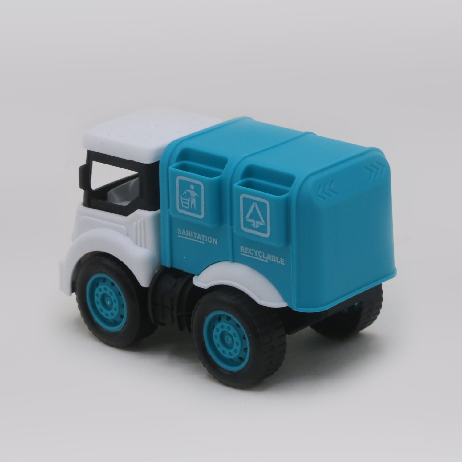 Pull Back Trash Truck Toy - White, Die-cast Model Car, Chase Value, Chase Value