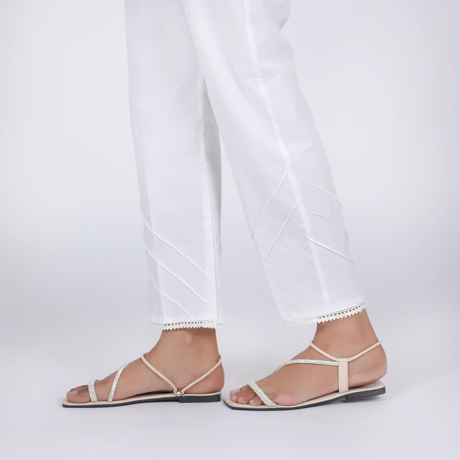 Women's Trouser - White, Women Pants & Tights, Chase Value, Chase Value