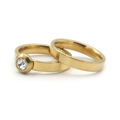 Women's Rings Single Stone - Golden