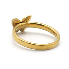Stainless Steel Black Ring For Men - Golden