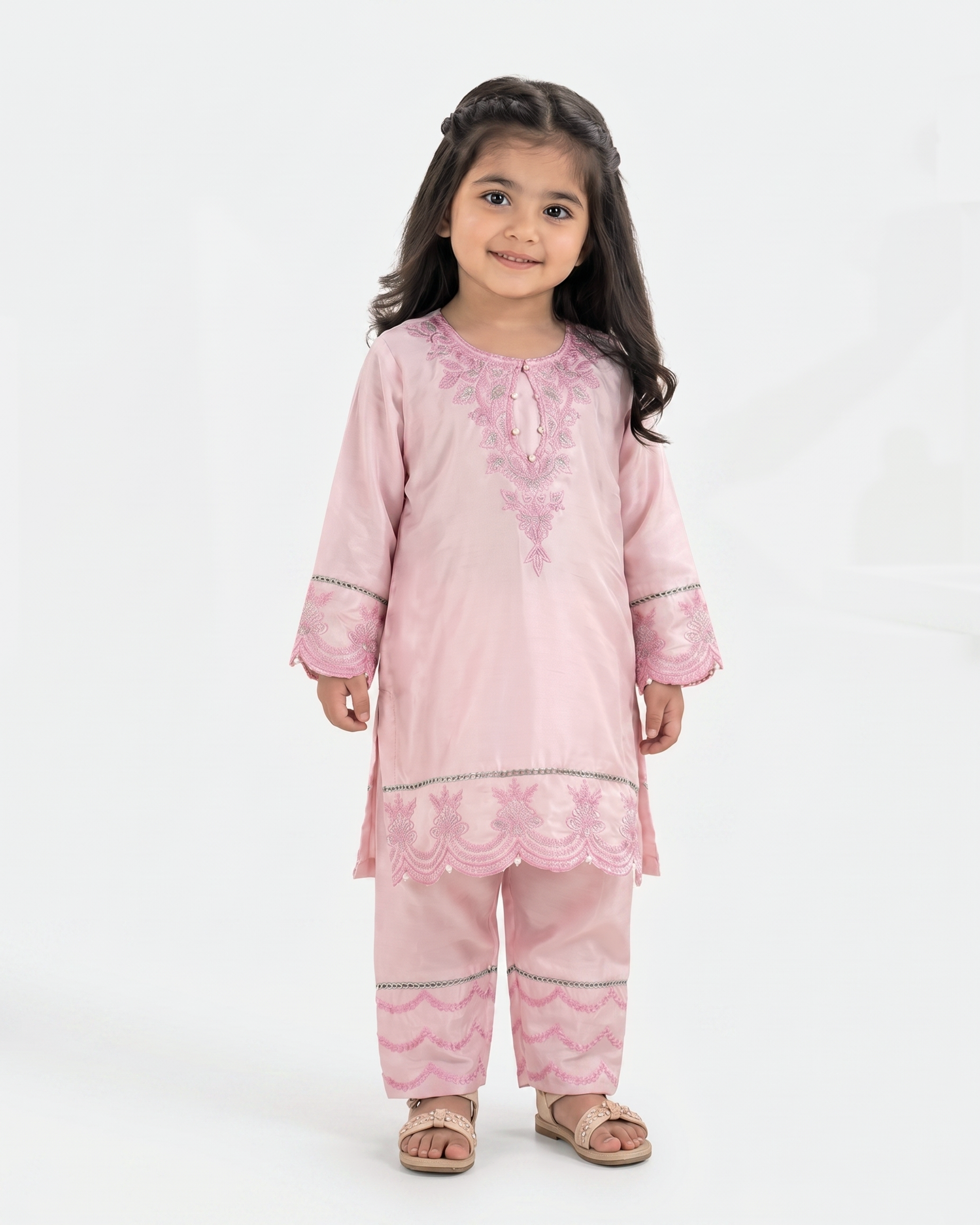 Eminent Girls' Signature Embroidered Dyed 2 Pc Suit