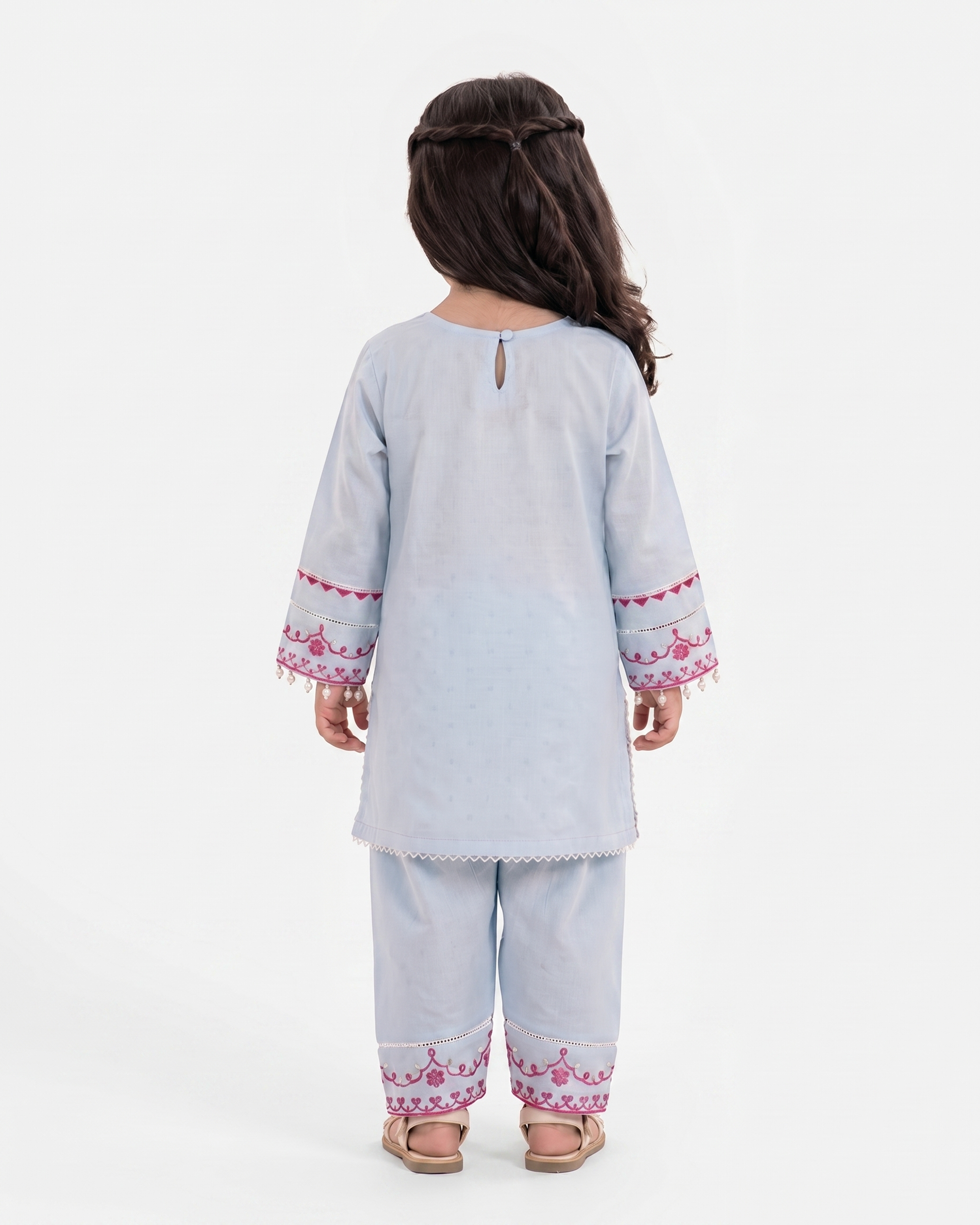 Eminent Girls' Signature Embroidered Dyed 2 Pc Suit
