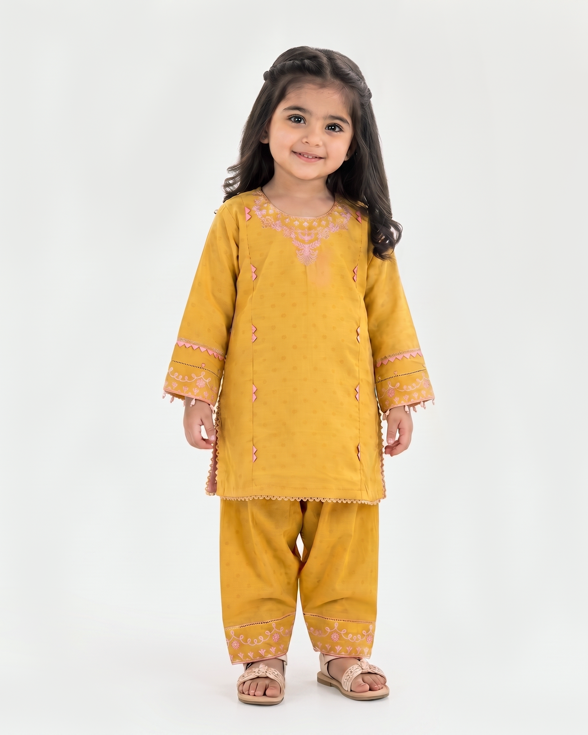 Eminent Girls' Signature Embroidered Dyed 2 Pc Suit