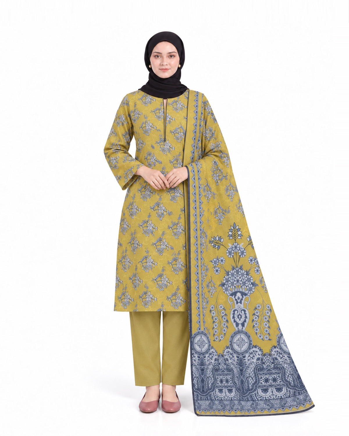 Al Jannat Dhanak Printed Suit - 3 Pc