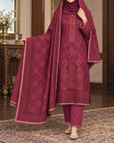 Noor Collection Aneela's Peach Dhanak Embroidered Suit - 3 Pc