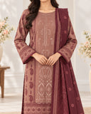 Noor Collection Aneela's Peach Dhanak Embroidered Suit - 3 Pc