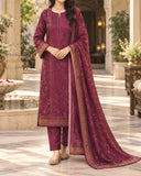 Noor Collection Aneela's Peach Dhanak Embroidered Suit - 3 Pc