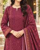 Noor Collection Aneela's Peach Dhanak Embroidered Suit - 3 Pc
