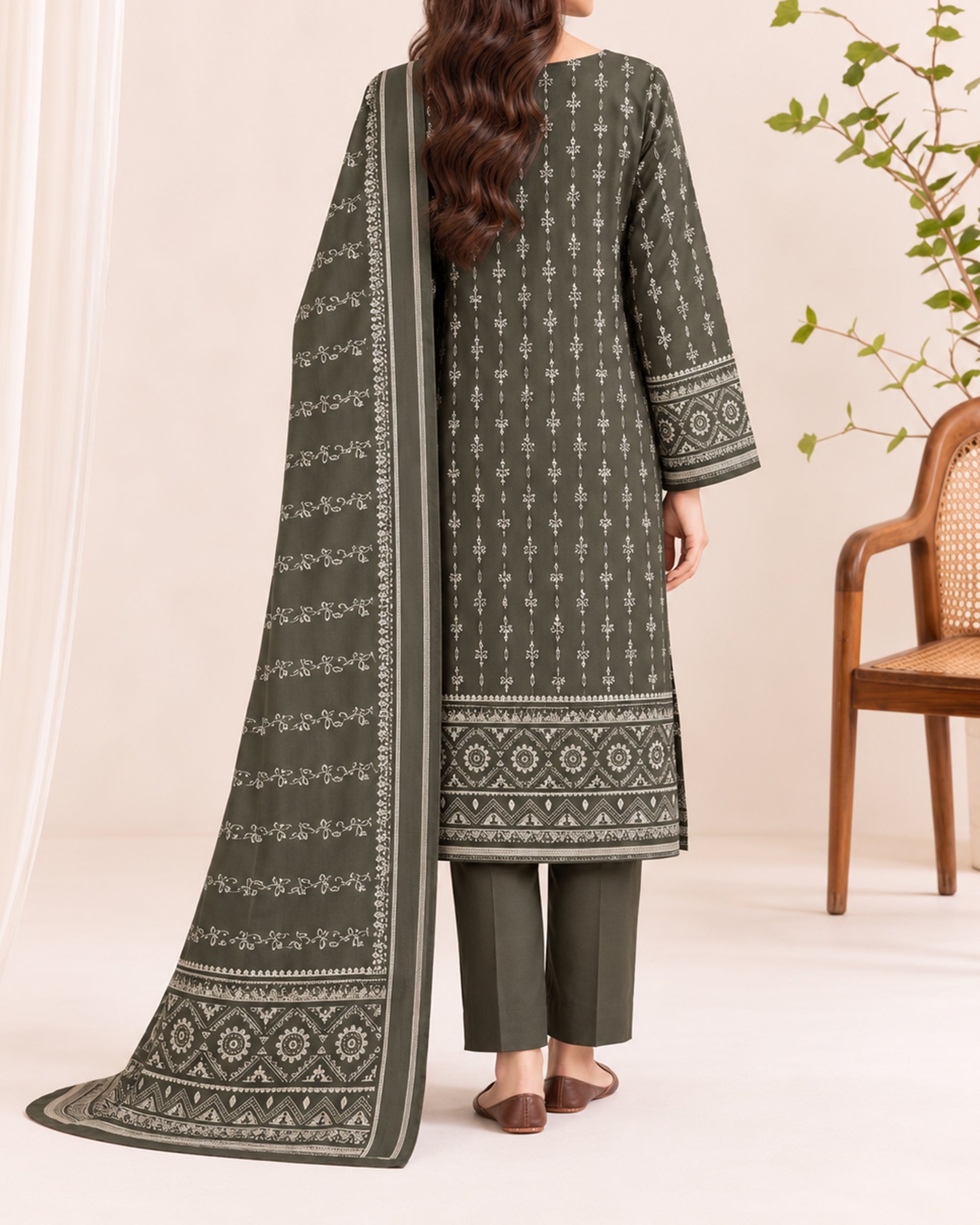 VS Pashmina Exclusive Printed Suit - 3 Pc by VS Textile