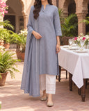 Bin Mujahid Cotton Banarsi Embroidered Suit - 3 Pc, Women, 3Pcs Shalwar Suit, Bin Saeed, Chase Value