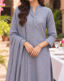 Bin Mujahid Cotton Banarsi Embroidered Suit - 3 Pc, Women, 3Pcs Shalwar Suit, Bin Saeed, Chase Value