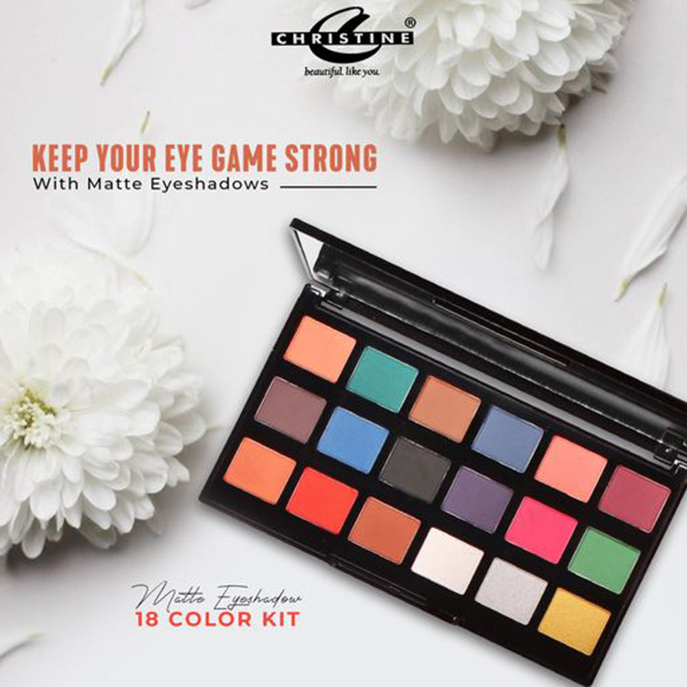 Christine Basic Eye Shades Kit 9 Matte + 9 Shimmery - 02, Makeup Kits & Pallets, Christine, Chase Value