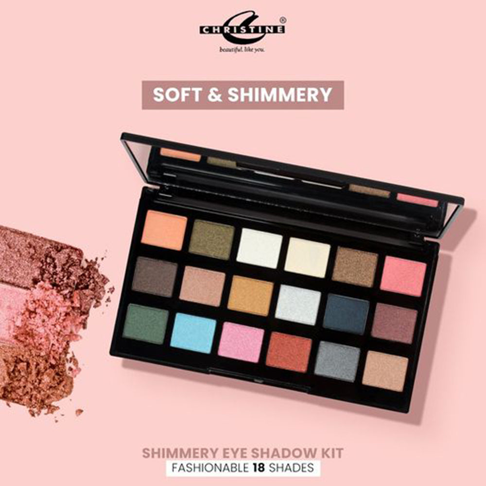 Christine Basic Eye Shades Kit 9 Matte + 9 Shimmery - 02, Makeup Kits & Pallets, Christine, Chase Value