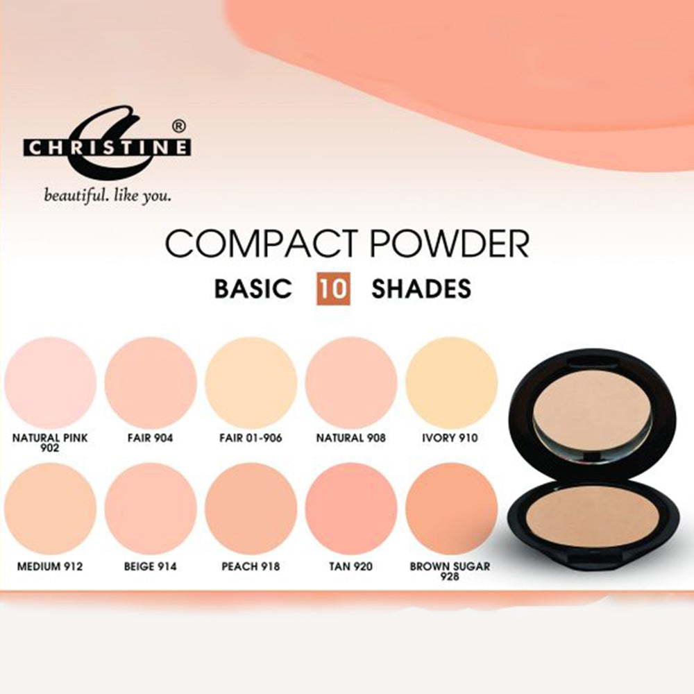 Christine Makeup Compact Powder - Shade 902 Natural Pink, Compact Powder, Christine, Chase Value