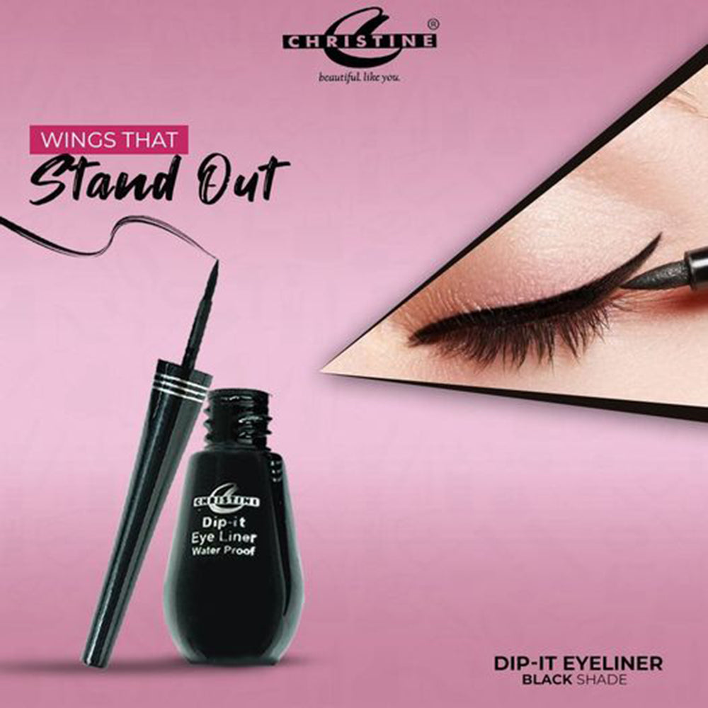 Christine Makeup Dip-It Water Proof Eye Liner - Black, Eyeliner, Christine, Chase Value