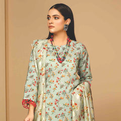 Nizha Linen Printed Luxury Zari Jacquard Unstitched 3Pcs Suit, Women, 3Pcs Shalwar Suit, Rashid Textiles, Chase Value