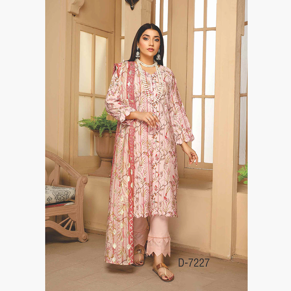 Nizha Linen Printed Luxury Zari Jacquard Unstitched 3Pcs Suit, Women, 3Pcs Shalwar Suit, Rashid Textiles, Chase Value