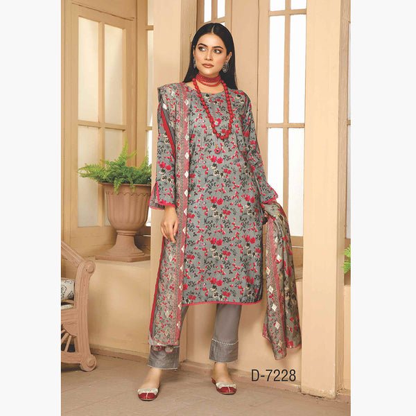 Nizha Linen Printed Luxury Zari Jacquard Unstitched 3Pcs Suit, Women, 3Pcs Shalwar Suit, Rashid Textiles, Chase Value