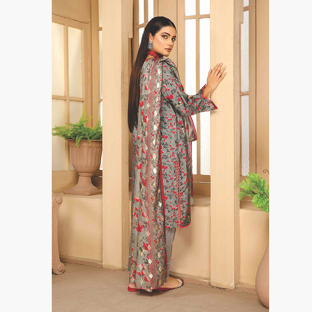 Nizha Linen Printed Luxury Zari Jacquard Unstitched 3Pcs Suit, Women, 3Pcs Shalwar Suit, Rashid Textiles, Chase Value