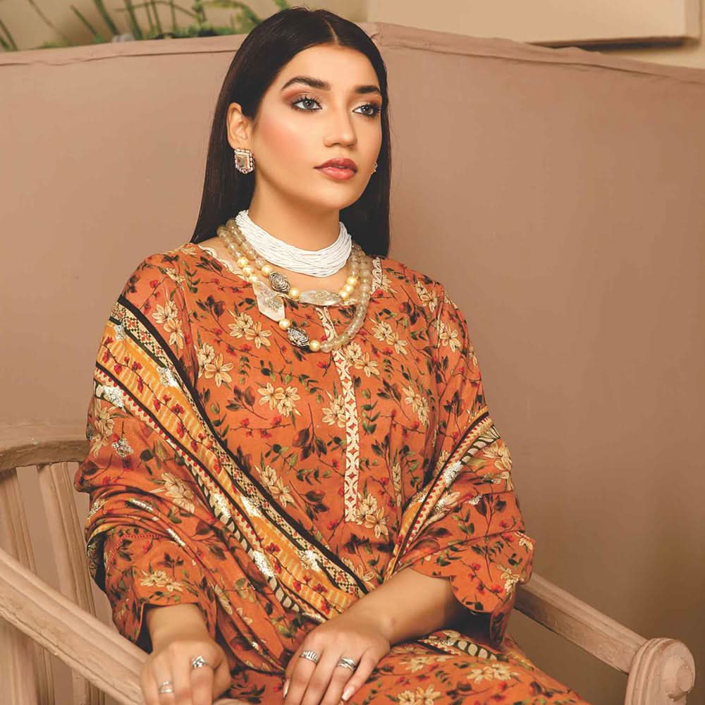 Nizha Linen Printed Luxury Zari Jacquard Unstitched 3Pcs Suit, Women, 3Pcs Shalwar Suit, Rashid Textiles, Chase Value