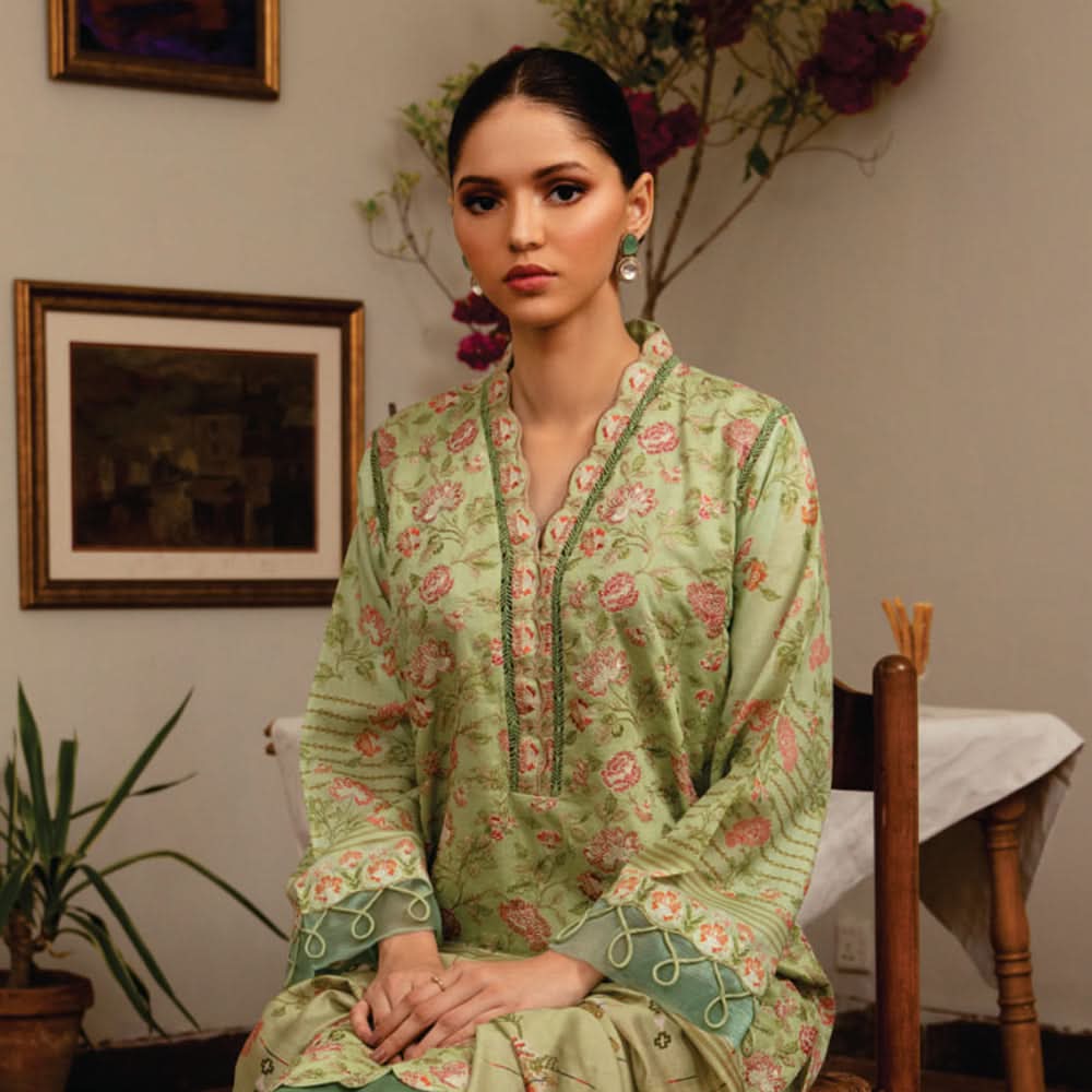 Rashid Sahl Printed Embroidered Lawn Unstitched 3Pcs Suit - 7438, Women, 3Pcs Shalwar Suit, Rashid Textiles, Chase Value