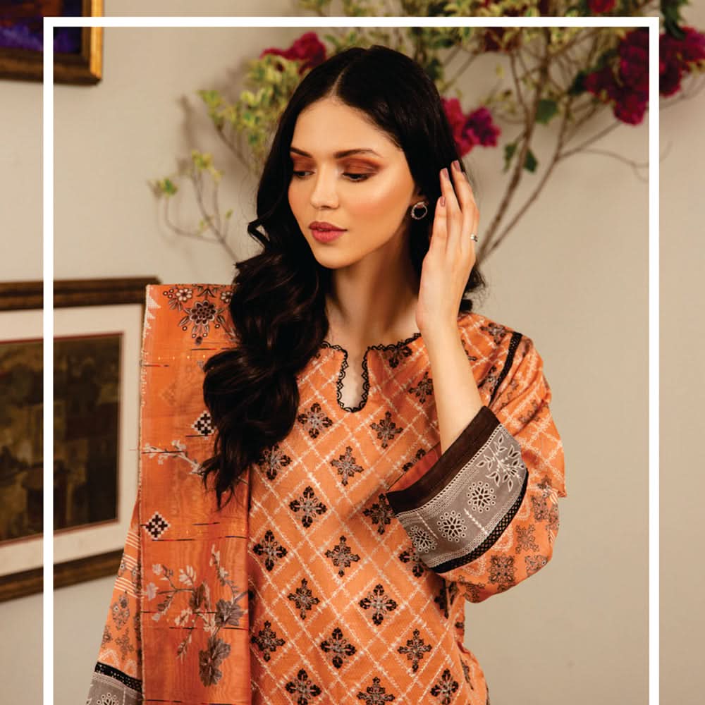 Rashid Sahl Printed Embroidered Lawn Unstitched 3Pcs Suit - 7440, Women, 3Pcs Shalwar Suit, Rashid Textiles, Chase Value