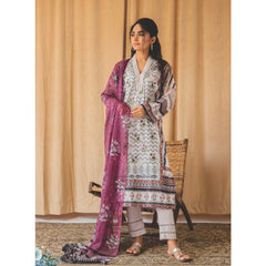 Rashid Chandni Printed Embroidered Lawn Unstitched 3Pcs Suit - 8031