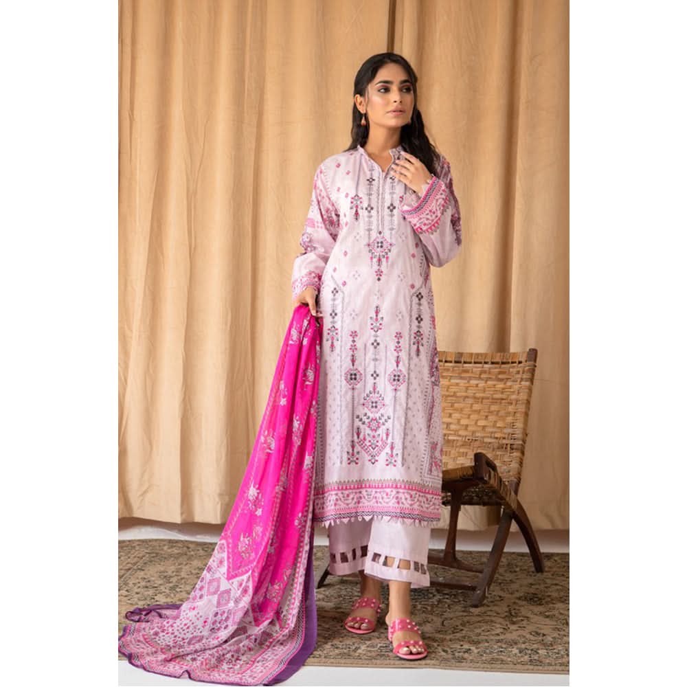 Rashid Chandni Printed Embroidered Lawn Unstitched 3Pcs Suit - 8032, Women, 3Pcs Shalwar Suit, Rashid Textiles, Chase Value