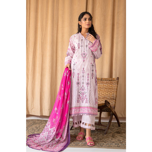 Rashid Chandni Printed Embroidered Lawn Unstitched 3Pcs Suit - 8032
