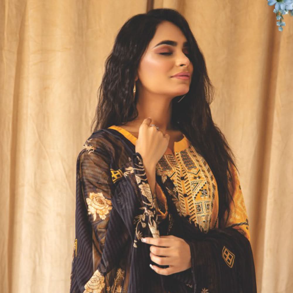 Rashid Chandni Printed Embroidered Lawn Unstitched 3Pcs Suit - 8034, Women, 3Pcs Shalwar Suit, Rashid Textiles, Chase Value