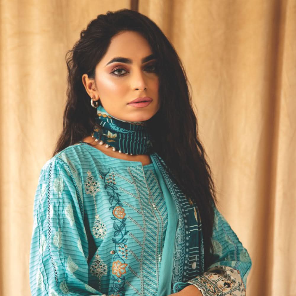 Rashid Chandni Printed Embroidered Lawn Unstitched 3Pcs Suit - 8035, Women, 3Pcs Shalwar Suit, Rashid Textiles, Chase Value