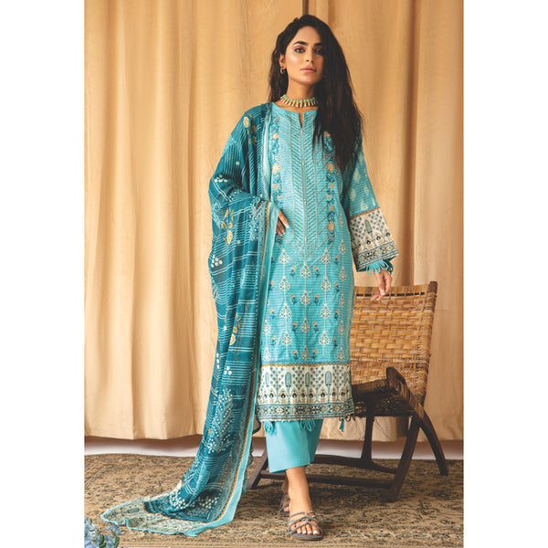 Rashid Chandni Printed Embroidered Lawn Unstitched 3Pcs Suit - 8035