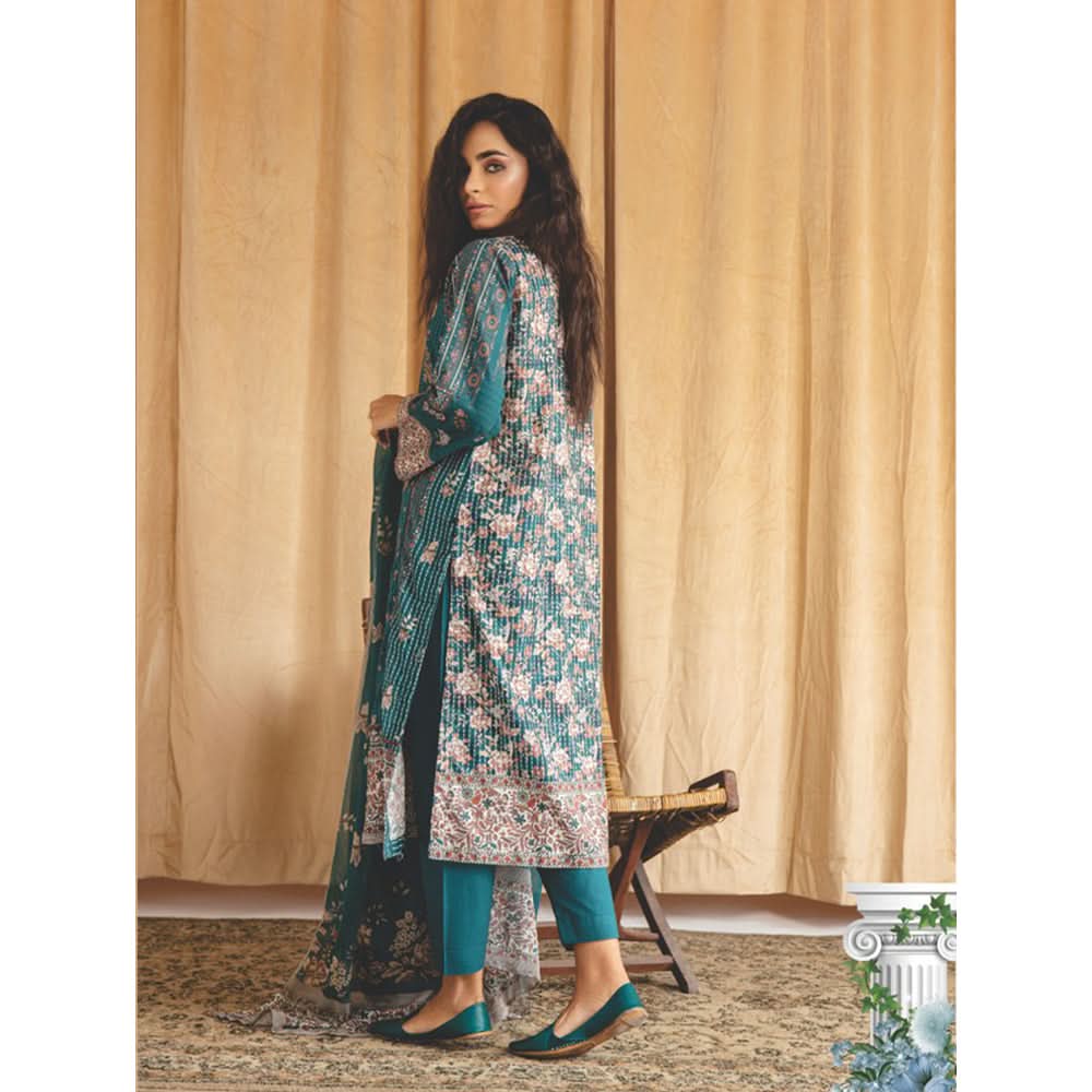 Rashid Chandni Printed Embroidered Lawn Unstitched 3Pcs Suit - 8037, Women, 3Pcs Shalwar Suit, Rashid Textiles, Chase Value
