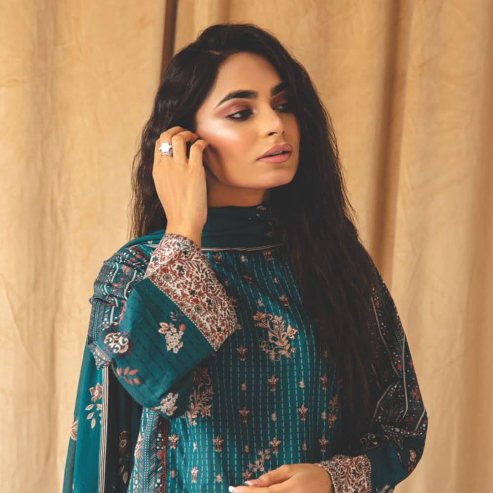 Rashid Chandni Printed Embroidered Lawn Unstitched 3Pcs Suit - 8037, Women, 3Pcs Shalwar Suit, Rashid Textiles, Chase Value