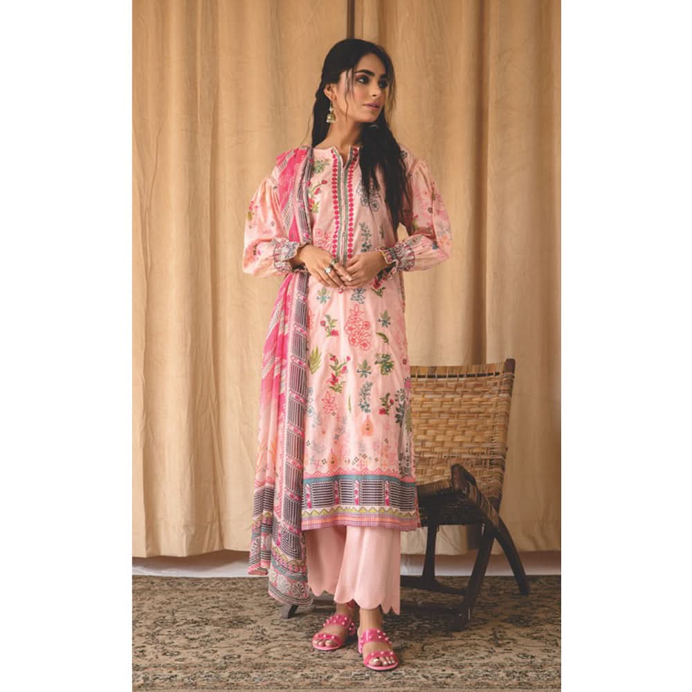 Rashid Chandni Printed Embroidered Lawn Unstitched 3Pcs Suit - 8038, Women, 3Pcs Shalwar Suit, Rashid Textiles, Chase Value