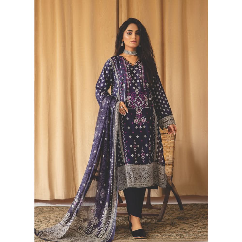 Rashid Chandni Printed Embroidered Lawn Unstitched 3Pcs Suit - 8039, Women, 3Pcs Shalwar Suit, Rashid Textiles, Chase Value