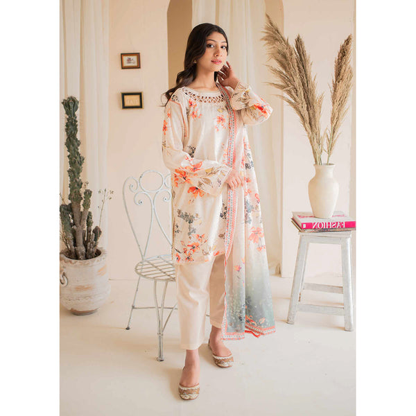 Rashid California Printed Embroidered Lawn Unstitched 3Pcs Suit  - 8181