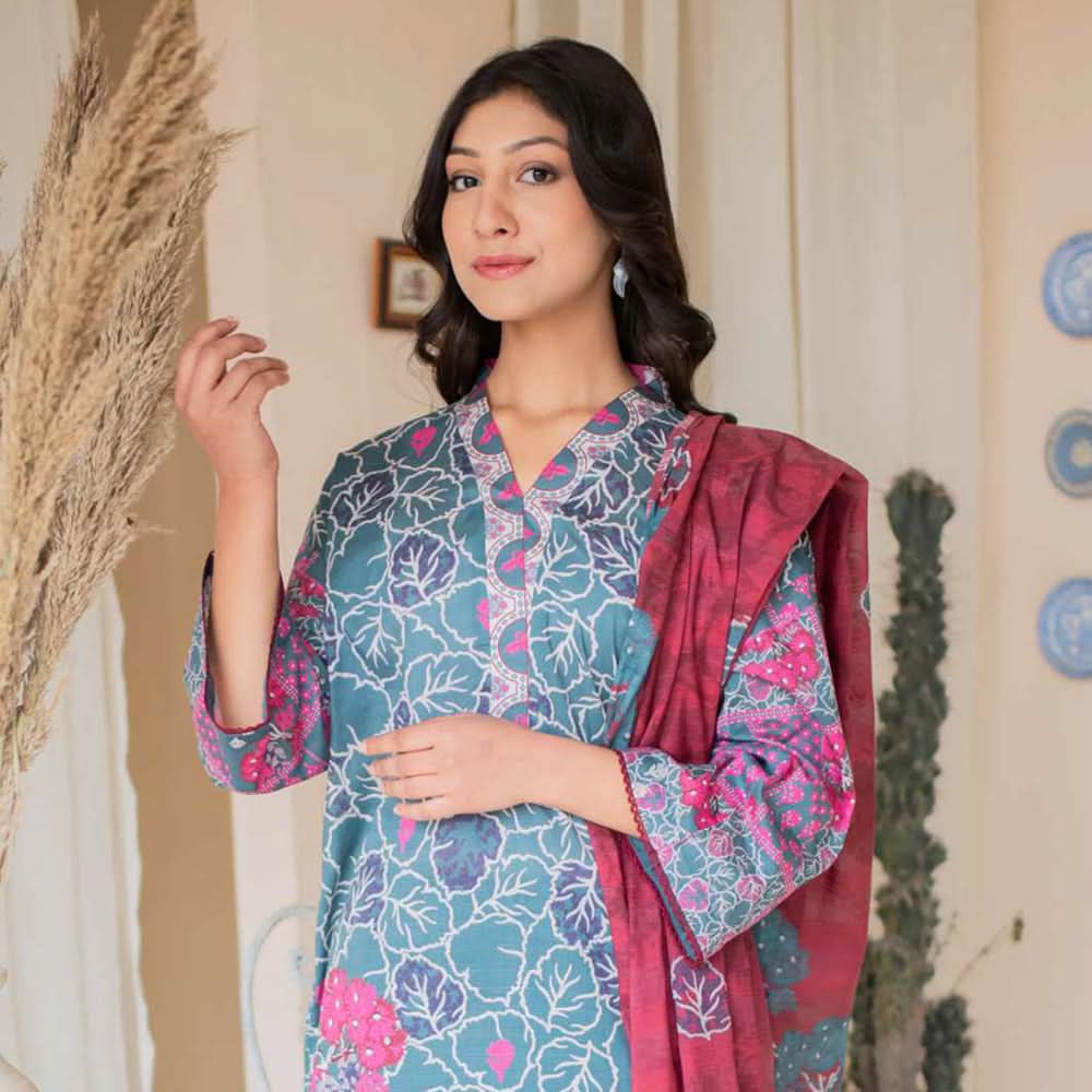 Rashid California Printed Embroidered Lawn Unstitched 3Pcs Suit  - 8182, Women, 3Pcs Shalwar Suit, Rashid Textiles, Chase Value