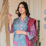 Rashid California Printed Embroidered Lawn Unstitched 3Pcs Suit  - 8182, Women, 3Pcs Shalwar Suit, Rashid Textiles, Chase Value