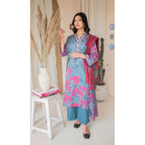 Rashid California Printed Embroidered Lawn Unstitched 3Pcs Suit  - 8182, Women, 3Pcs Shalwar Suit, Rashid Textiles, Chase Value