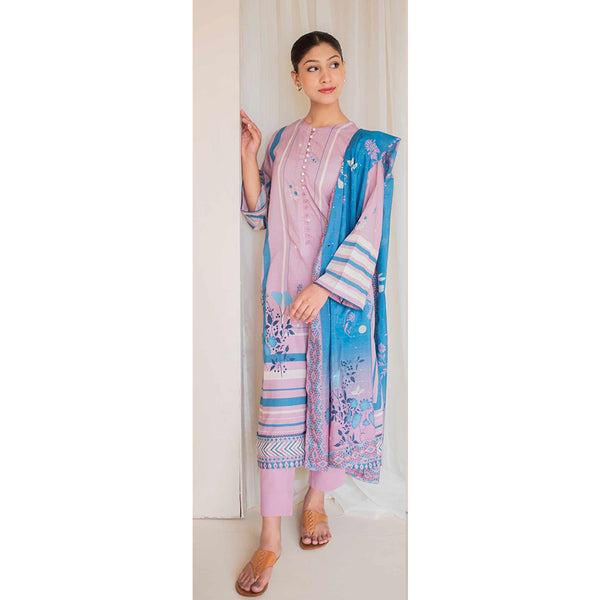 Rashid California Printed Embroidered Lawn Unstitched 3Pcs Suit  - 8185