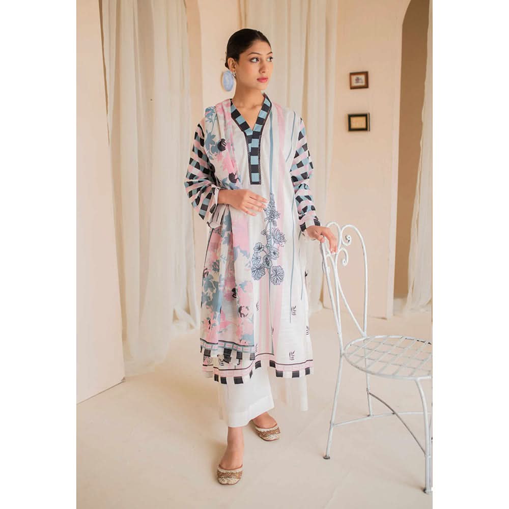 Rashid California Printed Embroidered Lawn Unstitched 3Pcs Suit  - 8186, Women, 3Pcs Shalwar Suit, Rashid Textiles, Chase Value