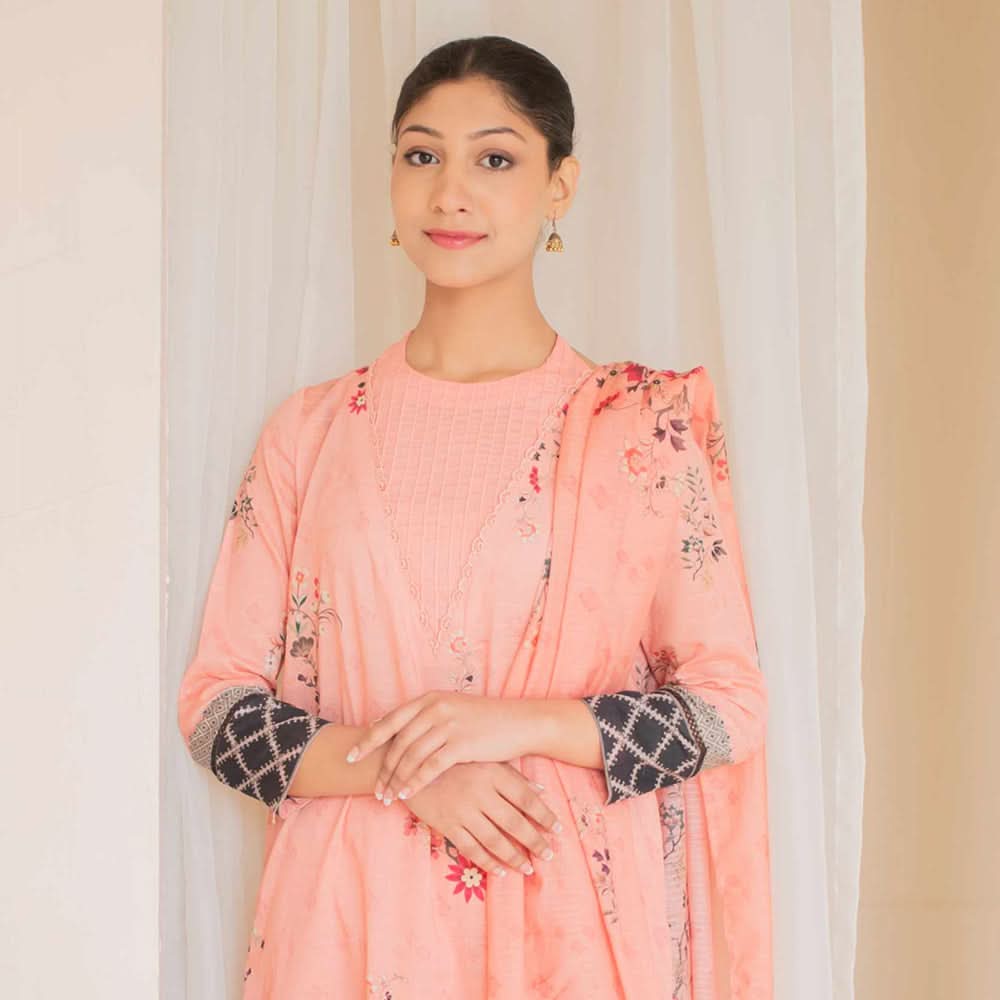 Rashid California Printed Embroidered Lawn Unstitched 3Pcs Suit  - 8187, Women, 3Pcs Shalwar Suit, Rashid Textiles, Chase Value