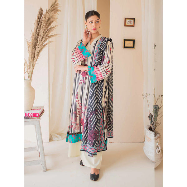 Rashid California Printed Embroidered Lawn Unstitched 3Pcs Suit  - 8189