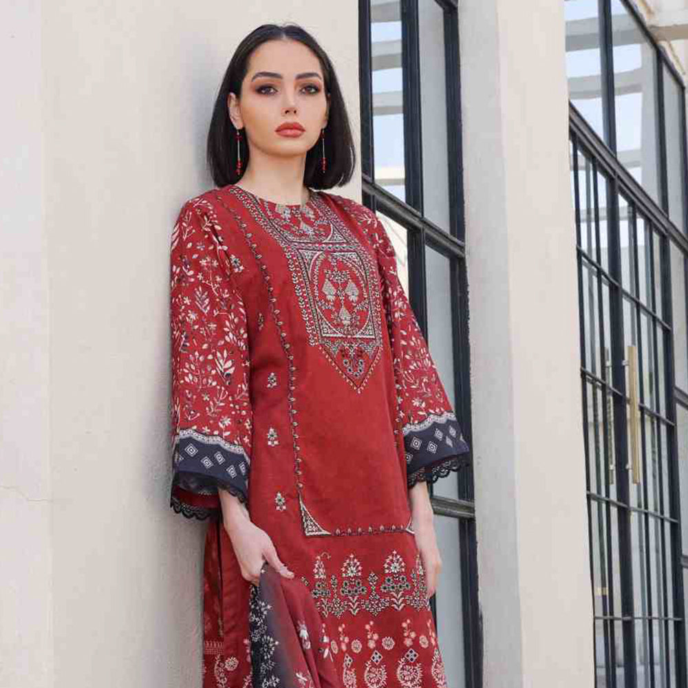 Rashid Khaddar Printed Embroidered Unstitched 3pcs Suit - 8352, Women, 3Pcs Shalwar Suit, Rashid Textiles, Chase Value