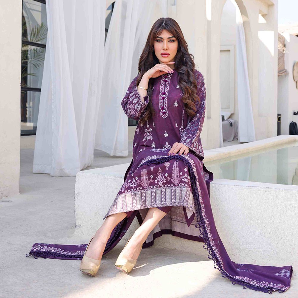 Rashid Khaddar Printed Embroidered Unstitched 3pcs Suit - 8354, Women, 3Pcs Shalwar Suit, Rashid Textiles, Chase Value