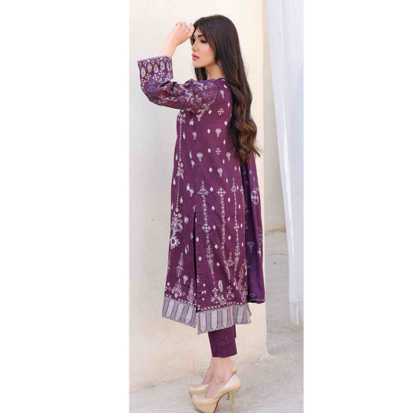 Rashid Khaddar Printed Embroidered Unstitched 3pcs Suit - 8354