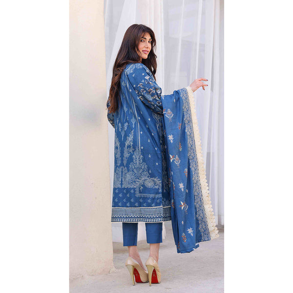 Rashid Khaddar Printed Embroidered Unstitched 3pcs Suit - 8355