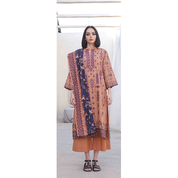 Rashid Khaddar Printed Embroidered Unstitched 3pcs Suit - 8357